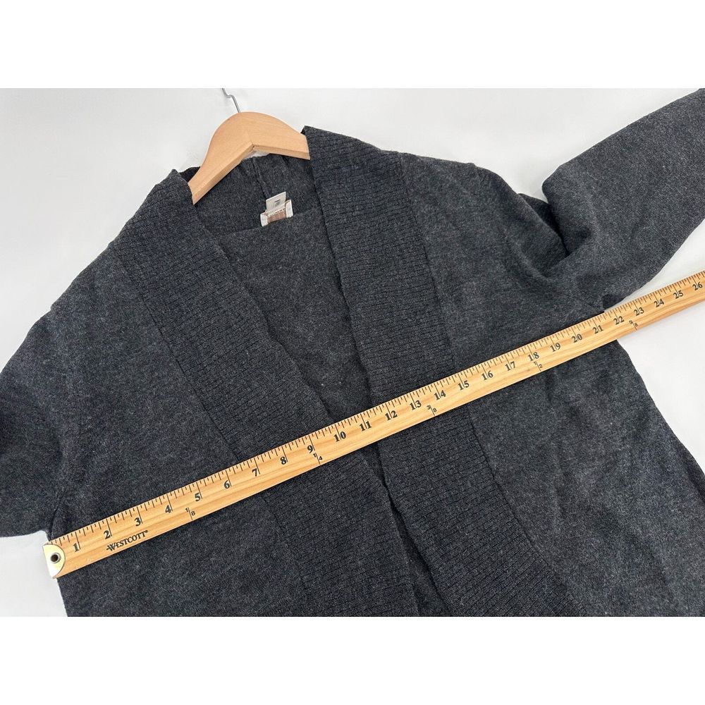 Chico's Cardigan Large Wool Gray Charcoal Hook Eye Closure Size 2 - Picture 3 of 9